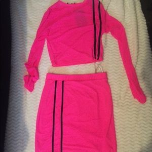 Hot pink two piece